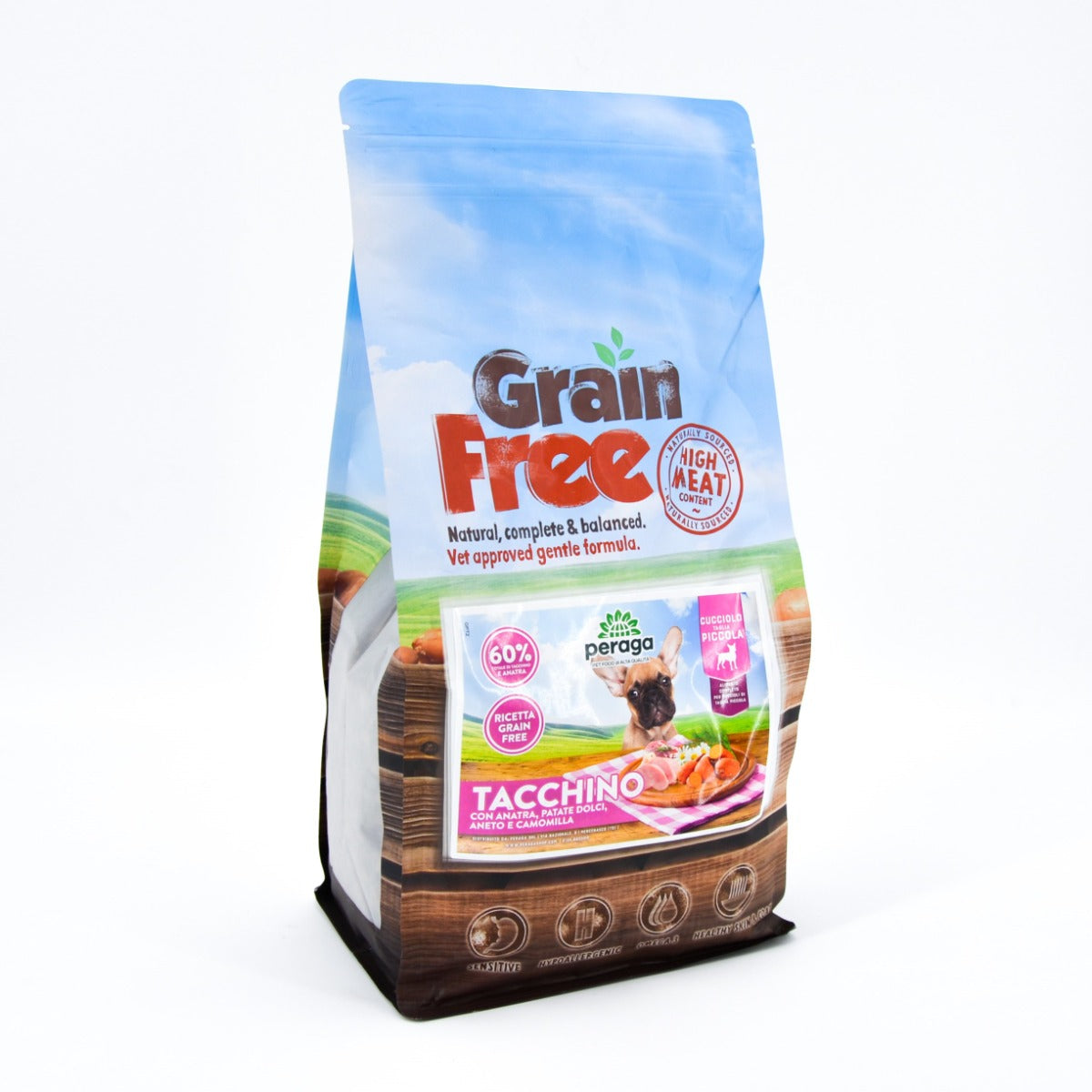 CROCCHETTE PERAGA GRAIN FREE PER CANE CUCCIOLO TAGLIA PICCOLA 6KG TACCHINO