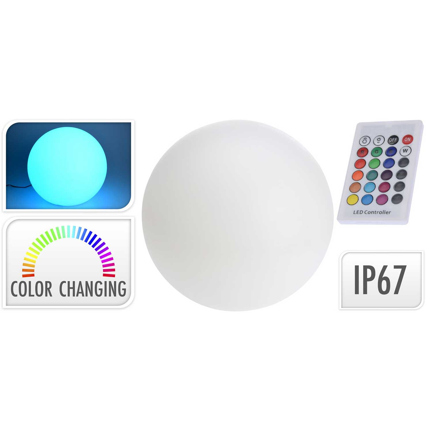 LAMPADA SFERA LED 40 CM MULTICOLOR GIOCHI DI COLORE