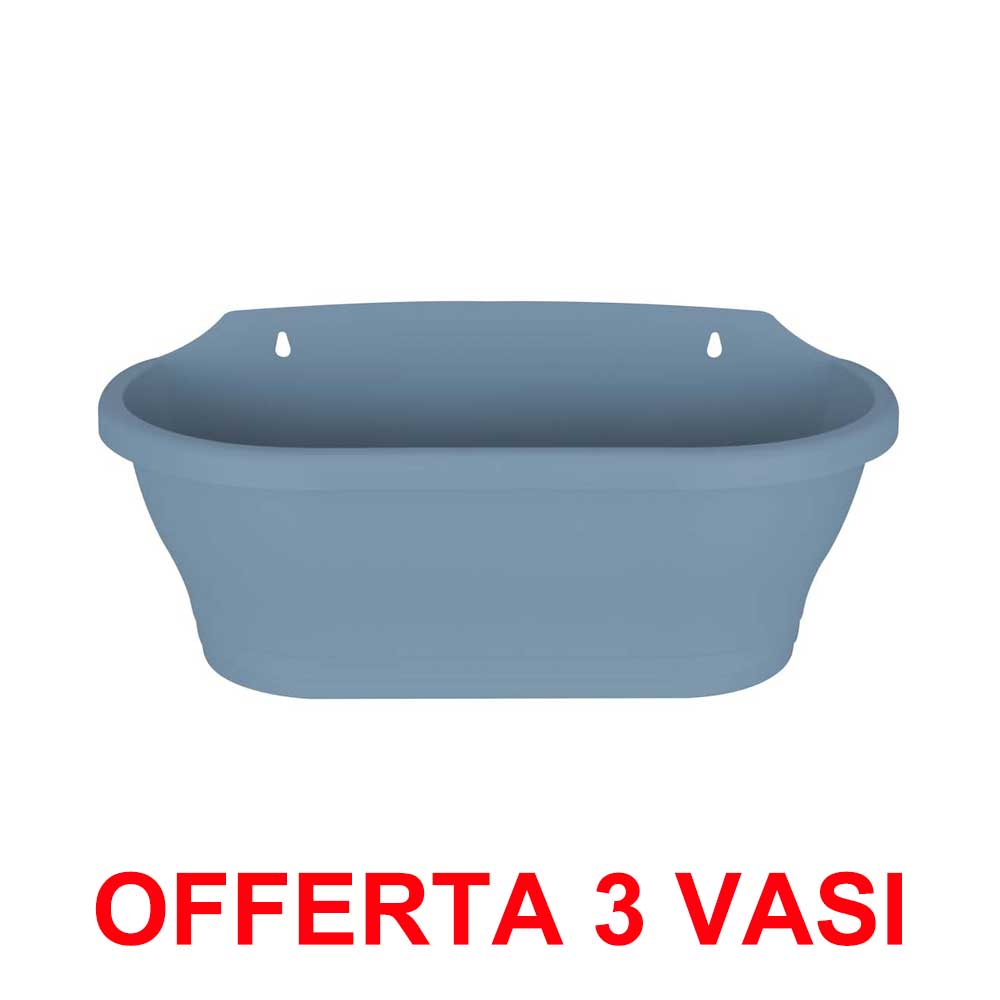 OFFERTA 3 VASO CORSICA WALL BASKET 39CM VINTAGE BLUE