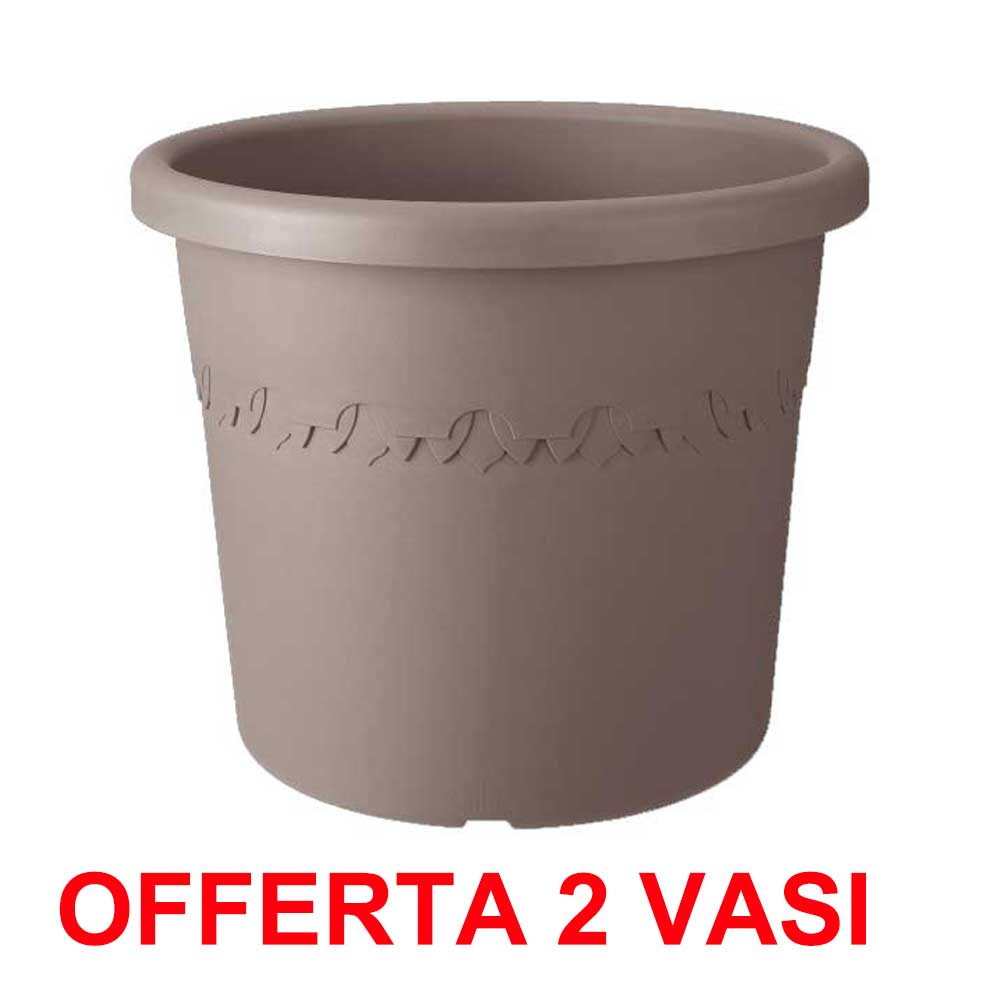 OFFERTA 2 VASO ALGARVE CILINDRO WHEELS 48CM TERRA