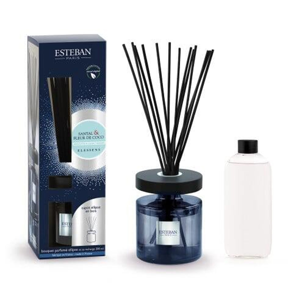 DIFFUSORE A BASTONCINI CON RICARICA ELESSENS SANDALO E FIORE DI COCCO 200ML