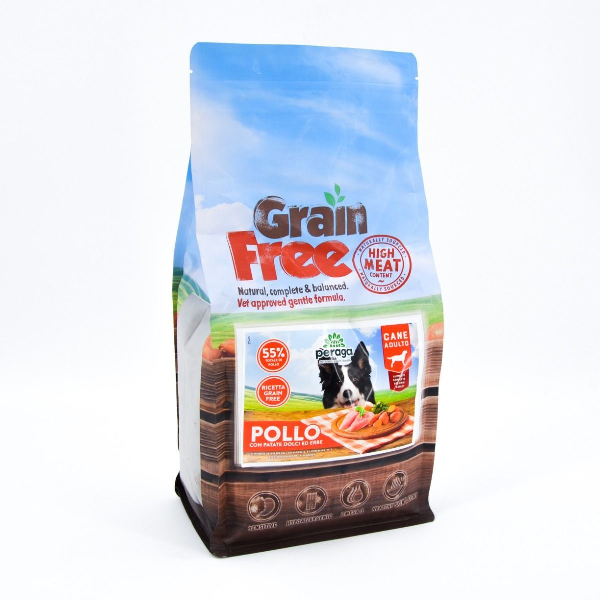 CROCCHETTE PERAGA GRAIN FREE PER CANE ADULTO 12KG POLLO