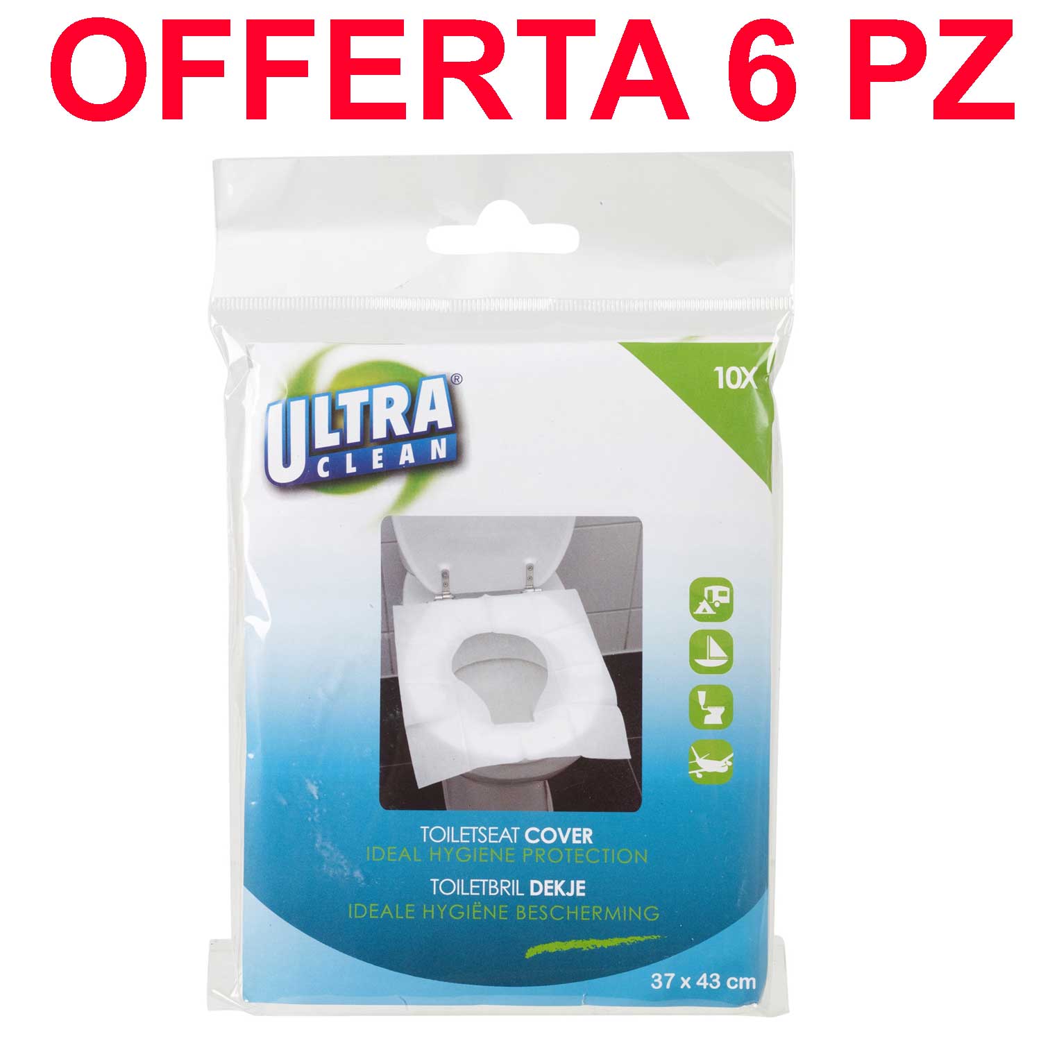 OFFERTA 6 PZ SET 10 FOGLI IGIENICI WC USA/GETTA