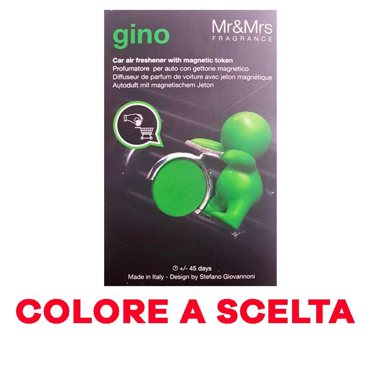 PROFUMO PER AUTO GINO CON MONETA COLORE A SCELTA