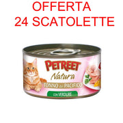 OFFERTA 24 SCATOLETTE CIBO UMIDO GATTO NATURA TONNO DEL PACIFICO/VERDURE 70GR