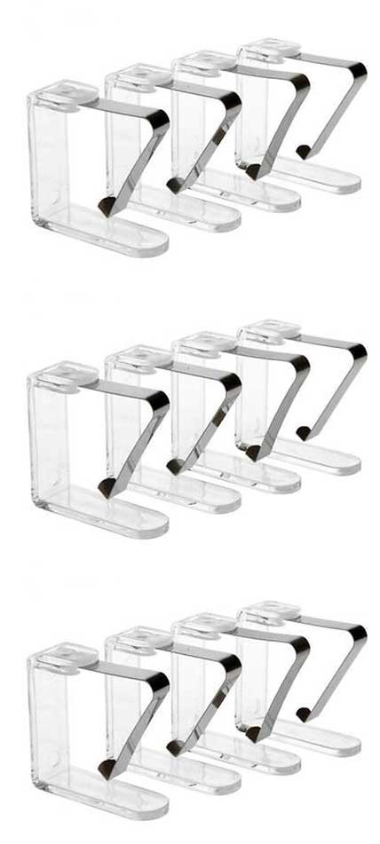 OFFERTA SET 12 FERMATOVAGLIA TRASPARENTI  4.5X4.5CM