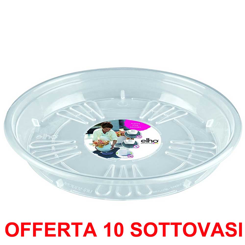 OFFERTA 10 SOTTOVASO TRASPARENTE UNI-SAUCER ROUND 33CM