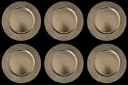 6 SOTTOPIATTI CIRCOLARI EFFETTO BORCHIE ORO 33CM