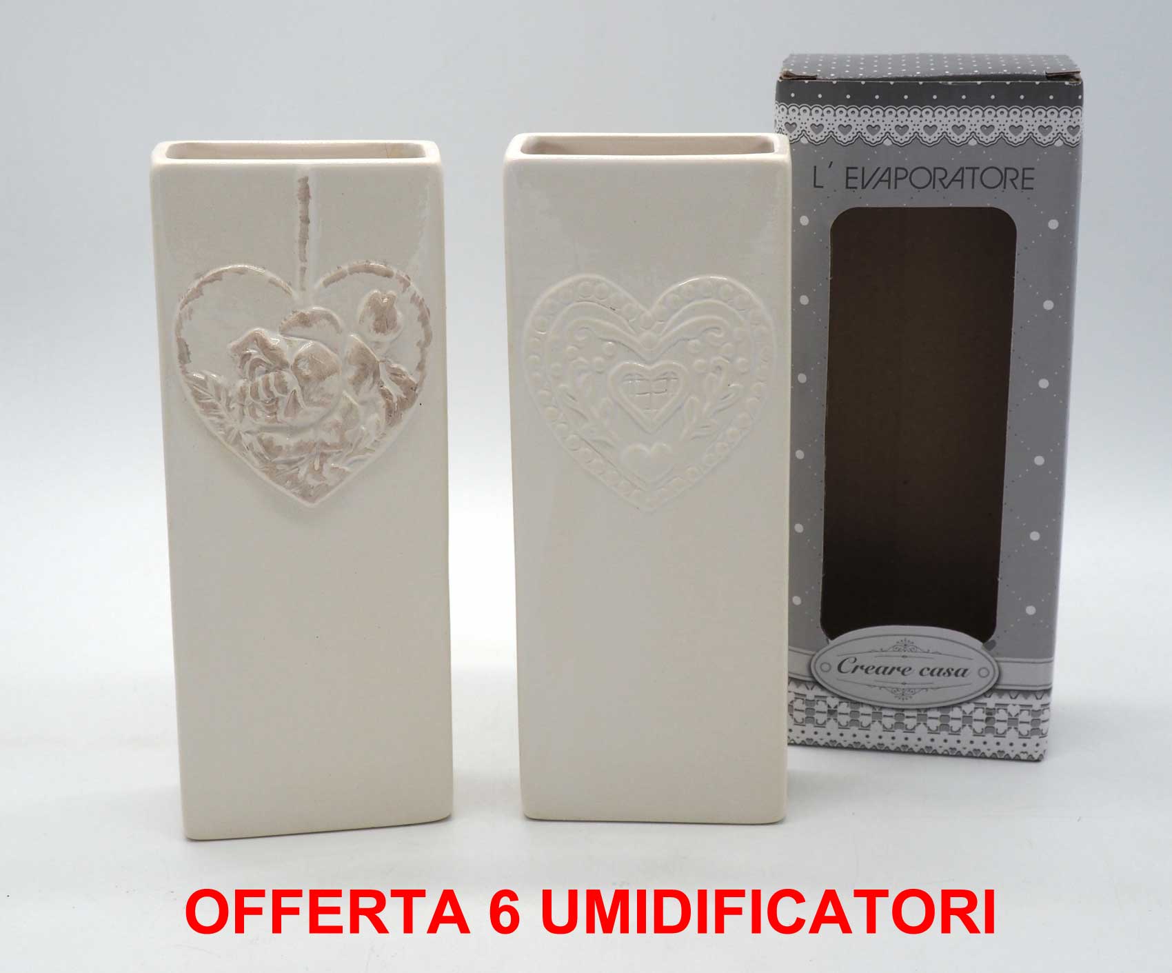 OFFERTA 6 UMIDIFICATORI CON CUORE IN CERAMICA PER TERMOSIFONI