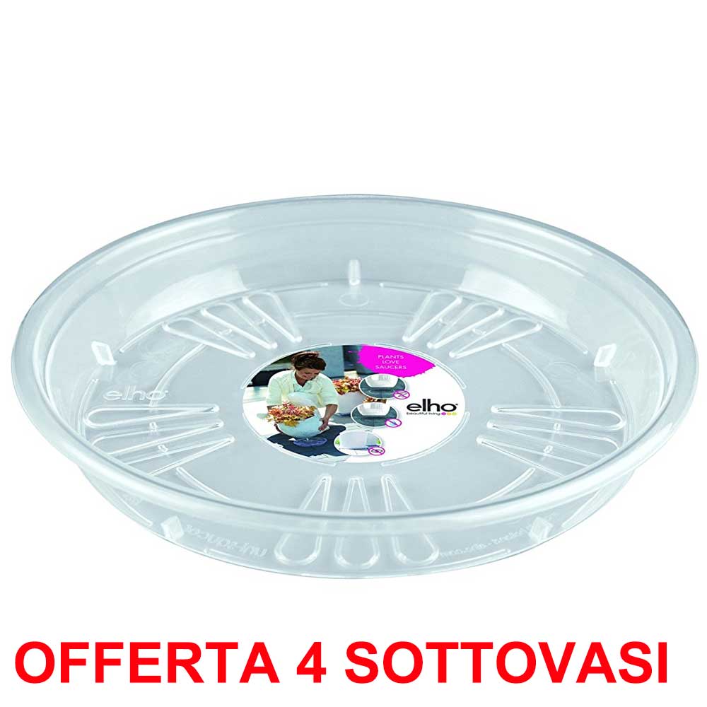 OFFERTA 4 SOTTOVASO TRASPARENTE UNI-SAUCER ROUND 33CM