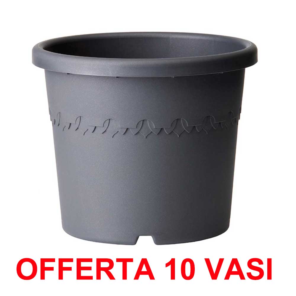 OFFERTA 10 VASO ALGARVE CILINDRO 35CM ANTHRACITE