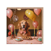 Ohh Deer Biglietto di auguri "Dog At Table Birthday" (154 x 154 x 1,5 mm), kraft/multicolore