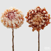 RAMO ARTIFICIALE CON CRISANTEMO H65CM PESCA/ROSA SCURO ASSORTITO