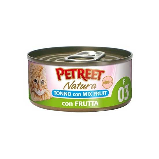 OFFERTA 24 SCATOLETTE CIBO UMIDO GATTO ADULTO NATURA TONNO/MIX FRUTTA 70GR