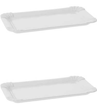 OFFERTA 2 PIATTI IN CERAMICA BIANCA 21X24CM