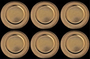 6 SOTTOPIATTI CIRCOLARI EFFETTO SFERE ORO 33CM