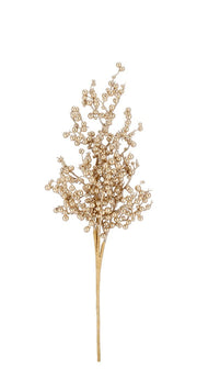 DECORAZIONE NATALIZIA, RAMO GAYNOR CON BACCHE ORO, H52CM