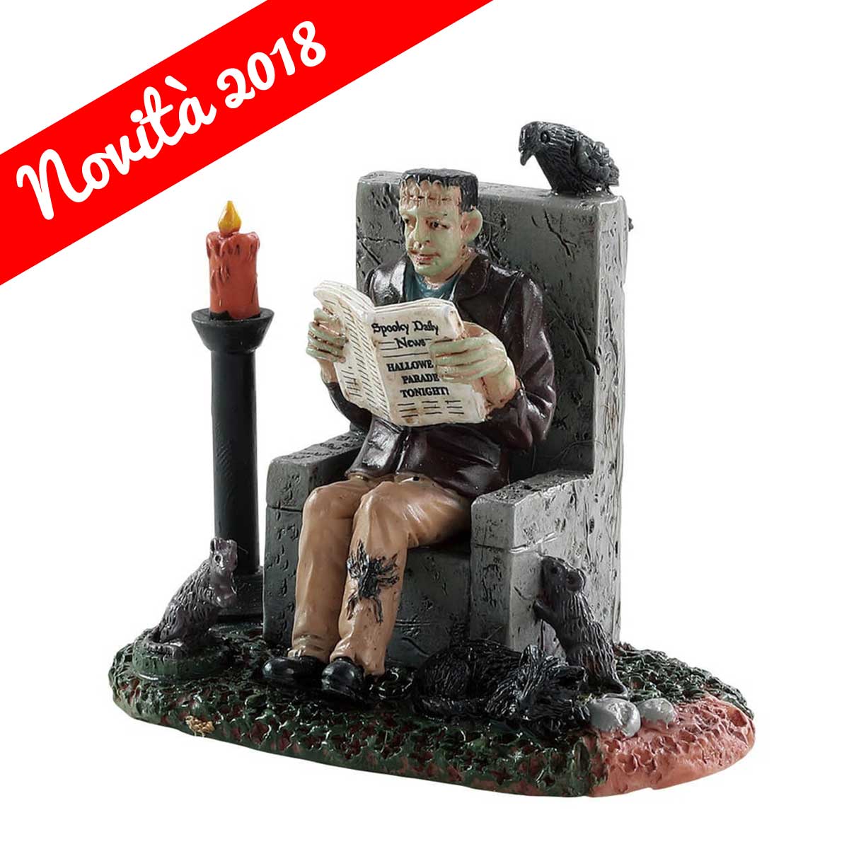 FRANKENSTEIN - MONSTER READING SPOOKY NEWS