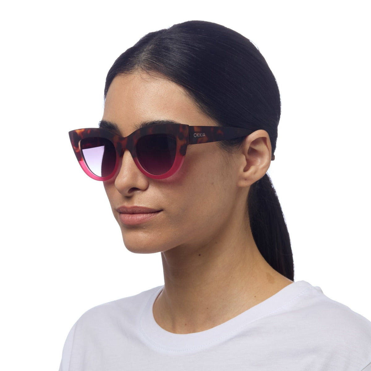 OCCHIALE DA SOLE CLAUDIA BIG CAT EYE HAVANA PINK