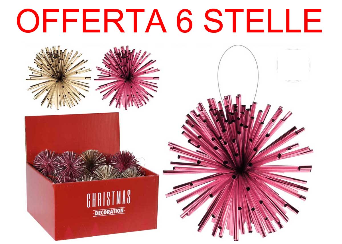 OFFERTA 6 STELLE APPENDIBILI ROSA/ORO ASSORTITE 11CM