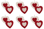OFFERTA 12 CUORI 10CM IN PANNO LENCI APPENDIBILI ASSORTITI
