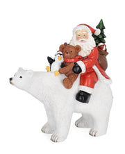 DECORAZIONE NATALIZIA, ORSO ADLEY CON BABBO NATALE, 22X10.5X32CM