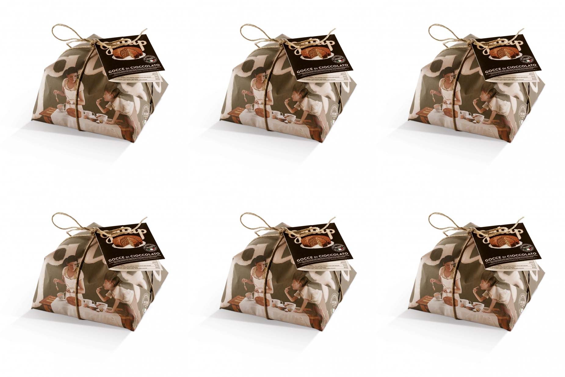 OFFERTA 6 PANETTONI ALLE GOCCE DI CIOCCOLATO INCARTO COLOR EDITION 750GR