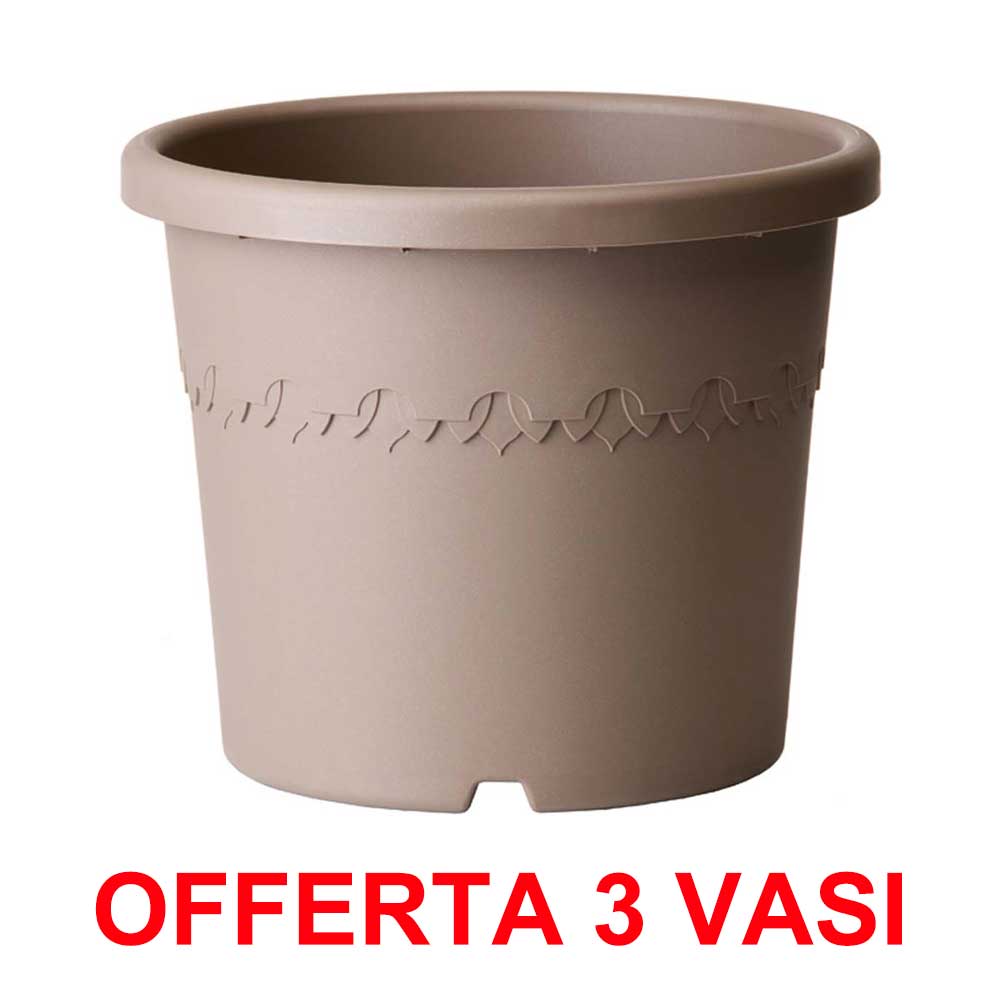 OFFERTA 3 VASO ALGARVE CILINDRO 21CM TAUPE