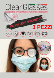 OFFERTA 3 PANNI ANTI-APPANNAMENTO PER TUTTI I TIPI DI LENTI CLEAR GLASSES