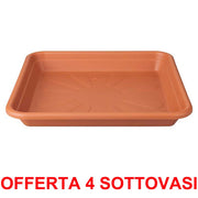 OFFERTA 4 SOTTOVASO UNIVERSAL SAUCER SQUARE 30CM TERRA