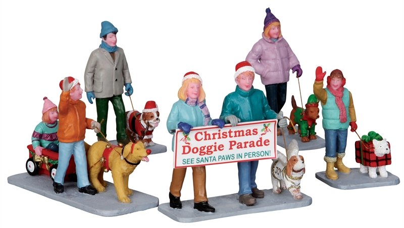 SFILATA DI CANI - CHRISTMAS DOGGIE PARADE, SET OF 5
