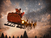 QUADRO NATALIZIO LED CON BABBO NATALE SU SCLITTA 40X30CM CON SENSORE MUSICALE