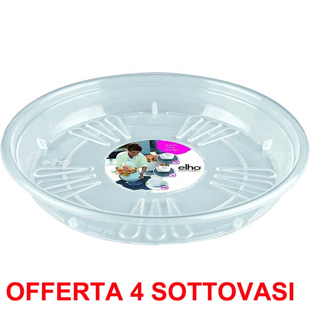 OFFERTA 4 SOTTOVASO TRASPARENTE UNI-SAUCER ROUND 16CM