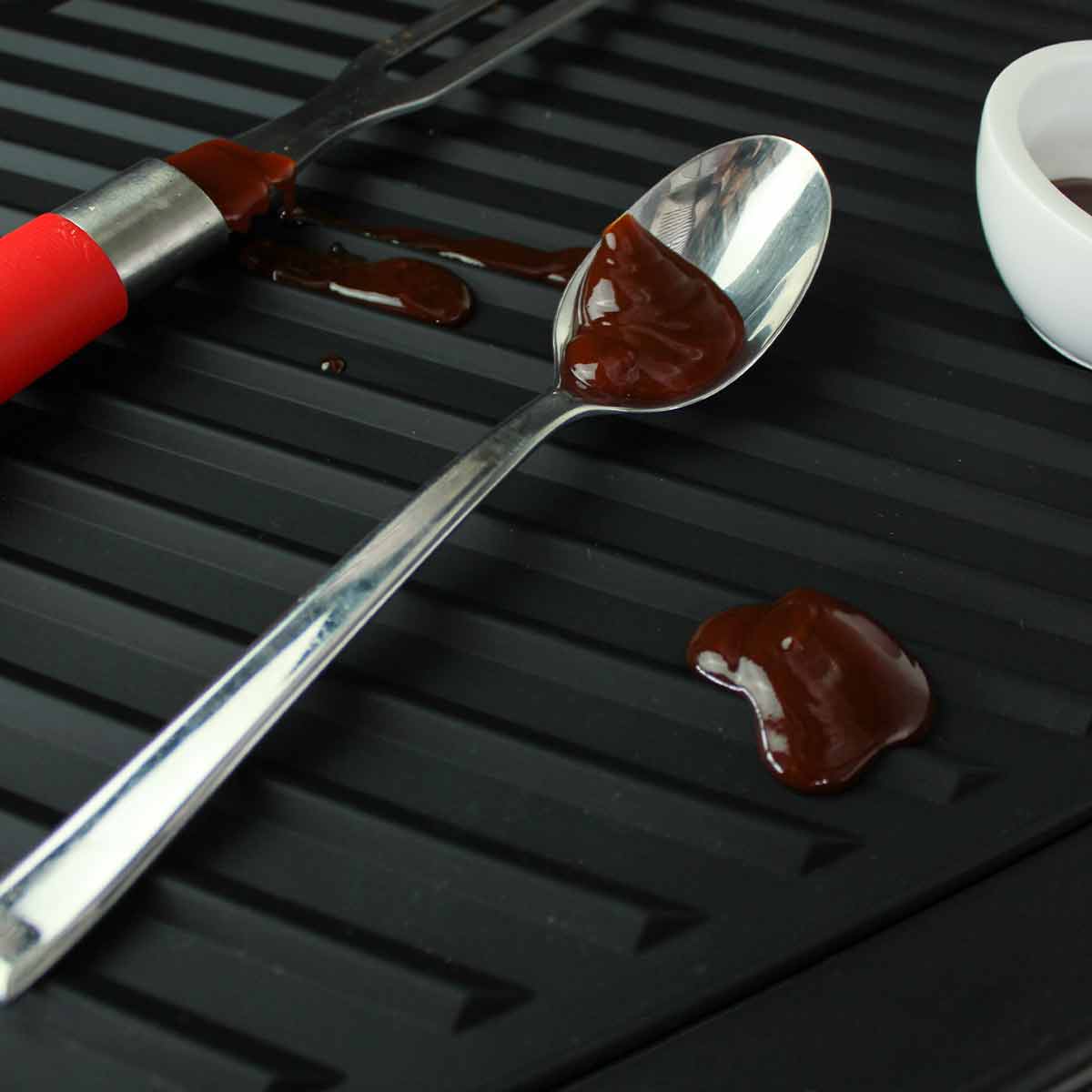 Vassoio per Utensili Barbecue Silicone 44 x 30 cm Nera Santos