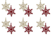 OFFERTA 12 FIOCCHI 8CM ROSSO/BIANCO IN PANNO LENCI APPENDIBILI ASSORTITI