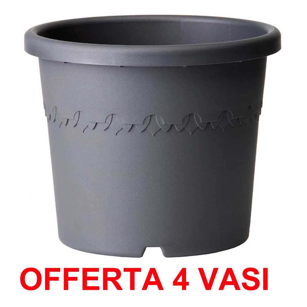 OFFERTA 4 VASO ALGARVE CILINDRO 30CM ANTHRACITE