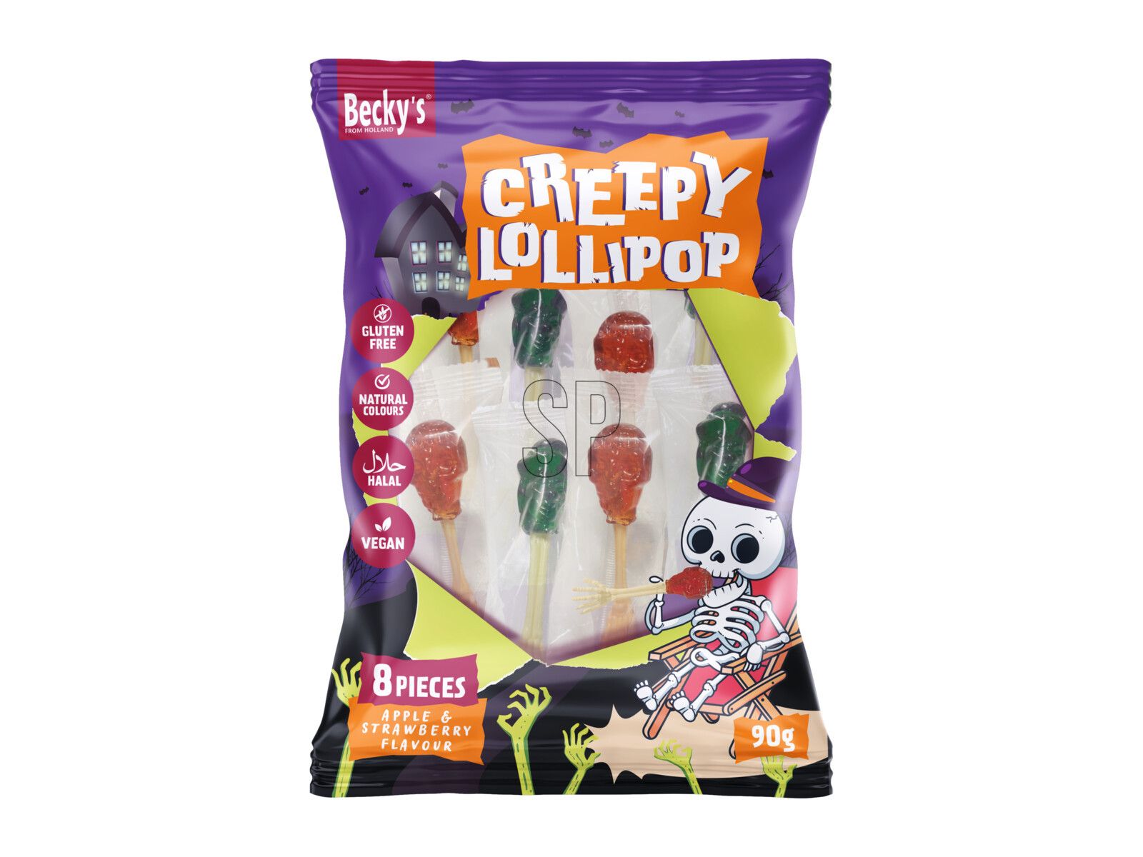 Lecca-lecca di Halloween, 8 pezzi, 90 grammi