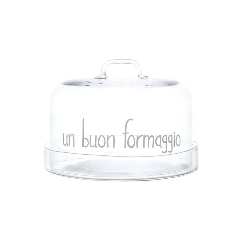 Set campana e piatto per formaggi "Un Buon Formaggio", base D24,5 cm – campana D22,5 x H16,5 cm