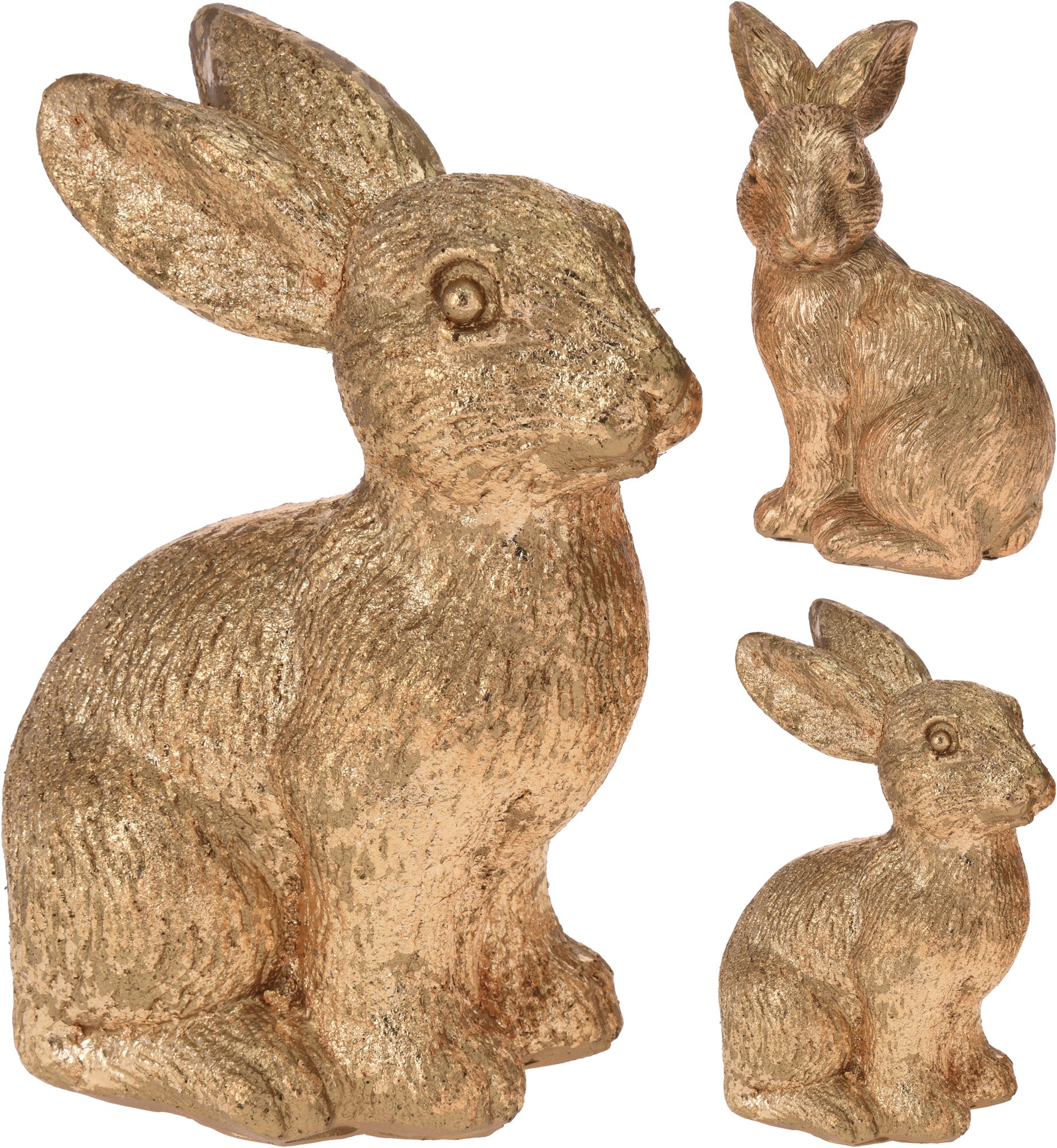 OFFERTA 2 PZ DECORAZIONE CONIGLIO 15CM ORO ASSORTITO