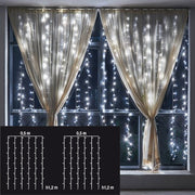 SET 2 TENDE PER FINESTRE  50X120CM 144 LED MULTICOLOR A BATTERIA