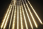TENDA 12 TUBI CON 576 LED PROLUNGABILE BIANCO CALDO DA ESTERNO EFFETTO PIOGGIA 3X0.8 MT