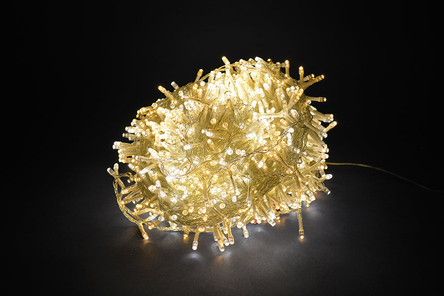 LUCI DI NATALE BIANCO CALDO 300 LED 8 GIOCHI DI LUCE