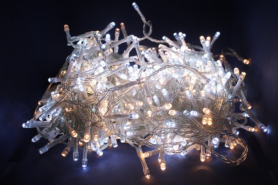 LUCI DI NATALE 300 LED BIANCO CALDO 8 GIOCHI DI LUCE