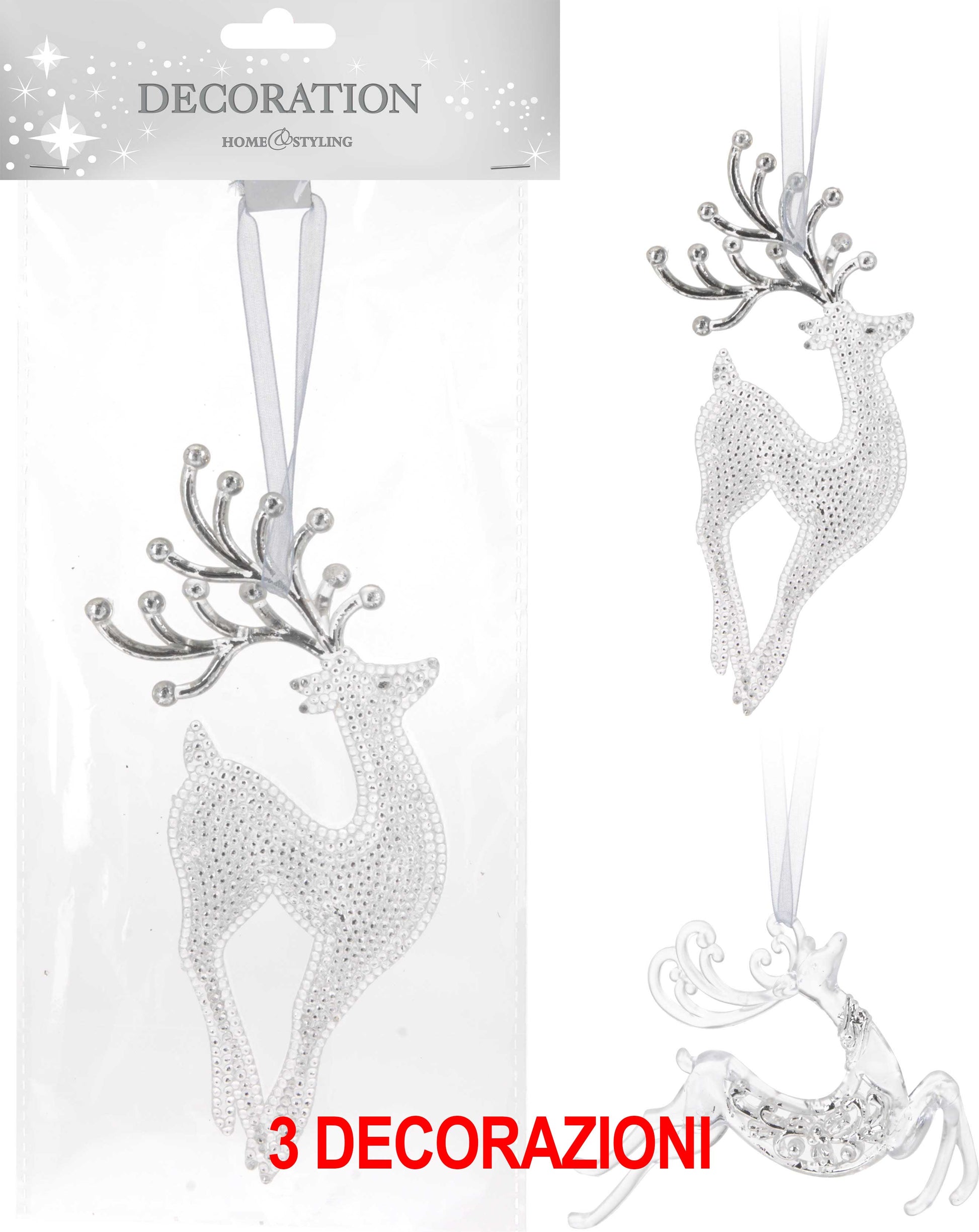 OFFERTA 3 DECORAZIONI APPENDIBILI RENNA