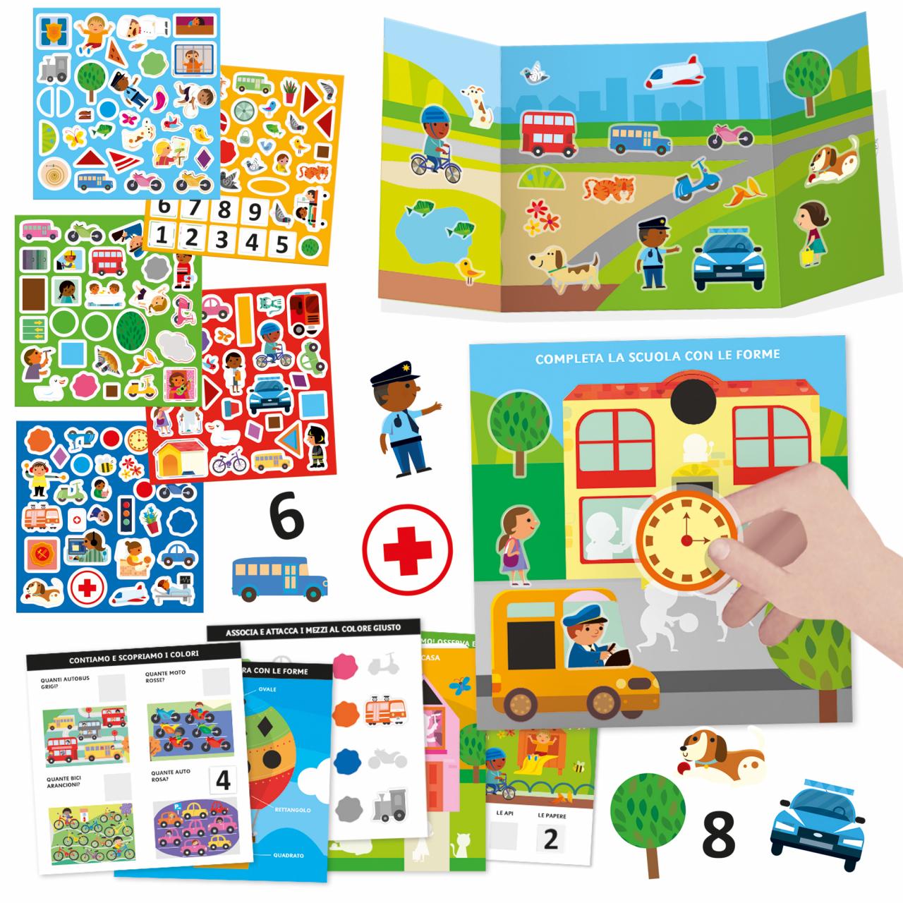 Scuola Stickers Numeri Forme e Colori 3-6 anni Headu