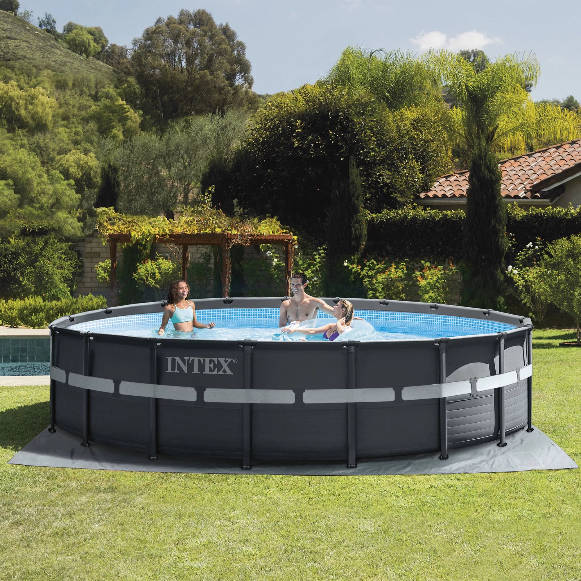 Intex Piscina Rotonda Ultra XTR Frame 549cm x 549cm x 132cm Antracite