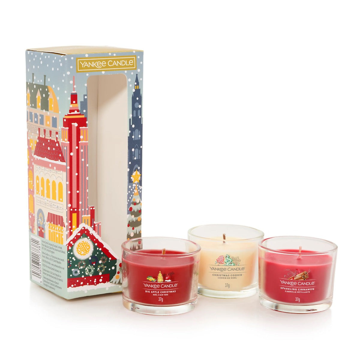 CONFEZIONE NATALIZIA GIFTPACK CON 3 CANDILE VOTIVE - YANKEE CANDLE