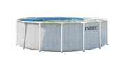 Piscina Rotonda Prisma Frame Chevron 488cm D x 122cm H Effetto Rigato Azzurro Intex