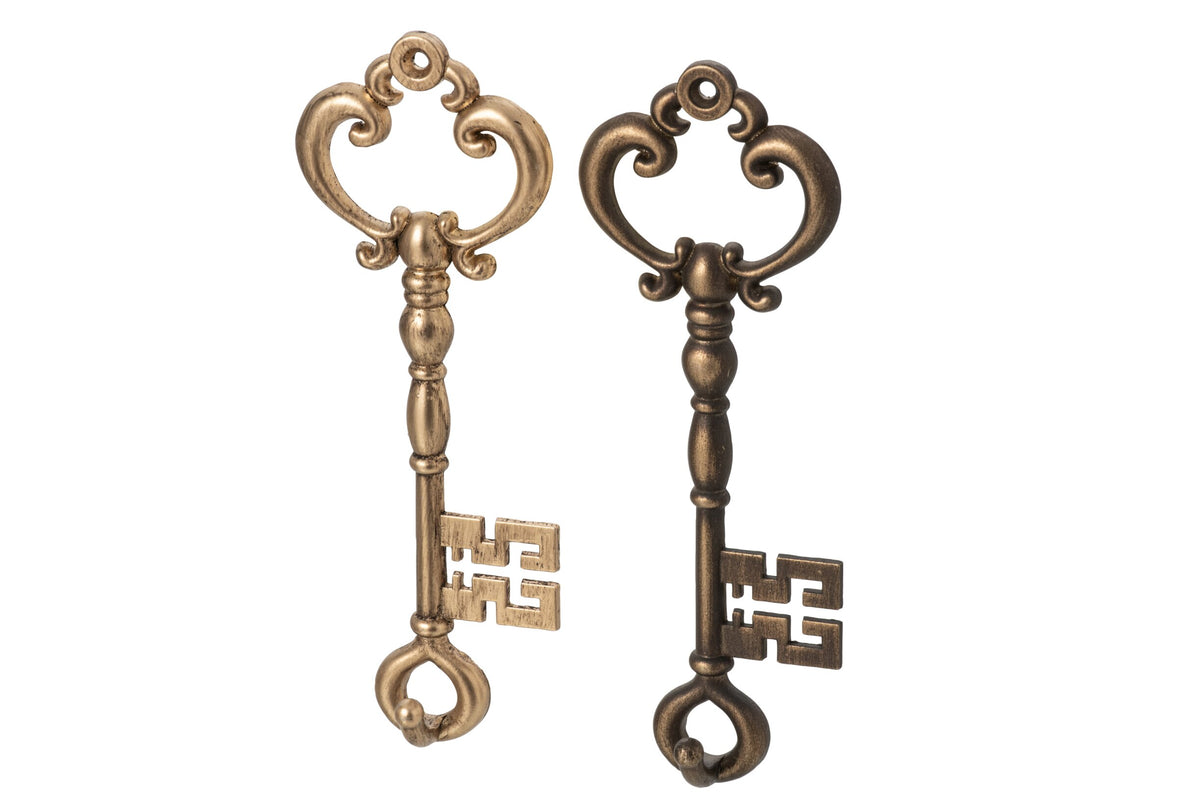 Chiave Peltro Oro/Ottone Assortimento di 2 18 cm (267463) Peraga Christmas