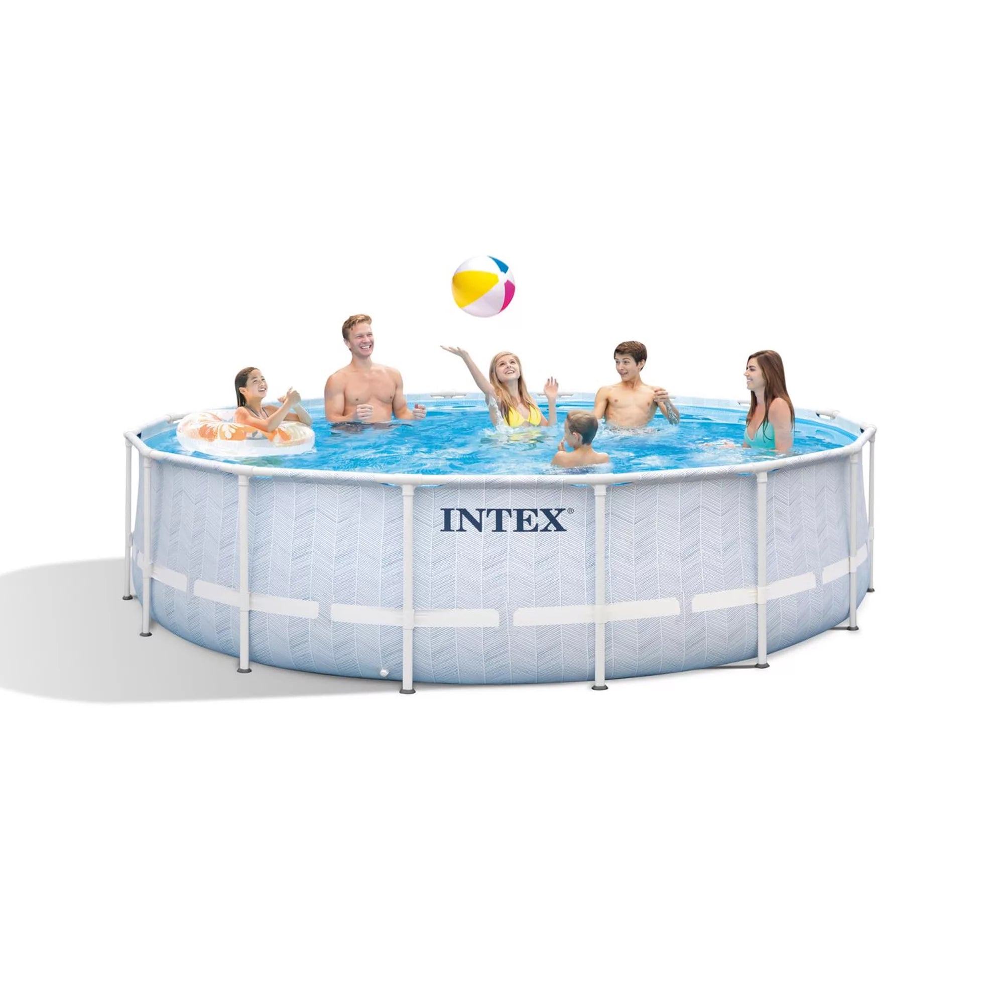 Intex Rundpool Prism Frame Chevron 488 cm x 488 cm x 122 cm